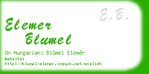 elemer blumel business card