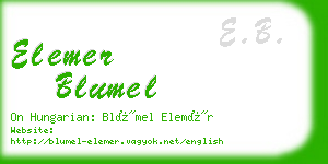 elemer blumel business card